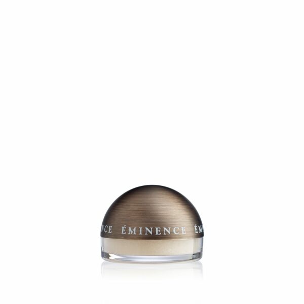 A small jar with the words Eminence Organics Citrus Lip Balm on it.