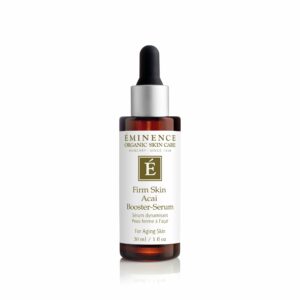 A bottle of Eminence Organics Firm Skin Acai Booster-Serum on a white background.