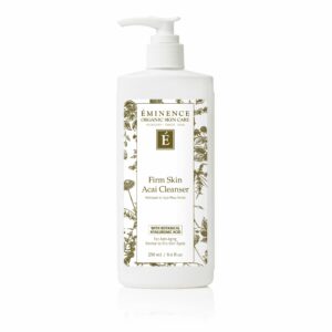 Eminence Organics Firm Skin Acai Cleanser flannel skin and body cleanser.