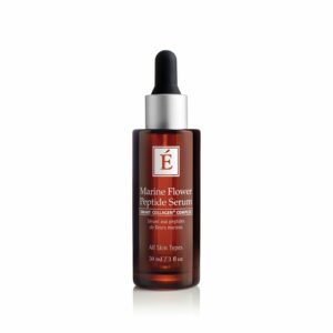 A bottle of Eminence Organics Marine Flower Peptide Serum on a white background.