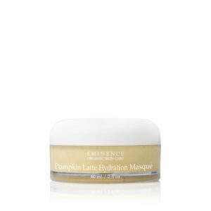 A jar of Eminence Organics Pumpkin Latte Hydration Masque on a white background.